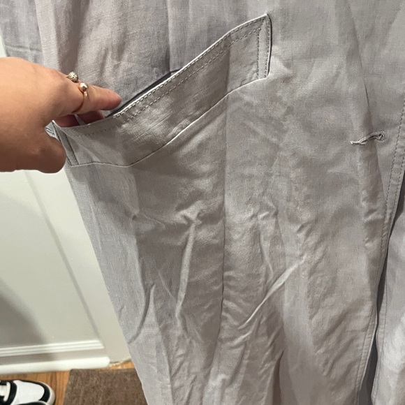 Topshop Light Gray Women's Coat- some staining on collar see pics - Picture 3 of 9